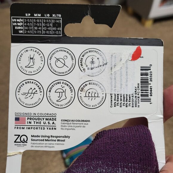 Womens Smartwool Merino Wool Blend Full Cushion Crew Socks Medium Size 7-9.5 - Picture 6 of 7
